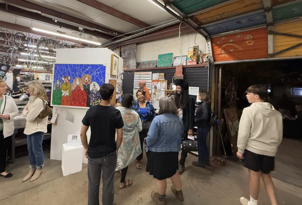 people inside at the art auction